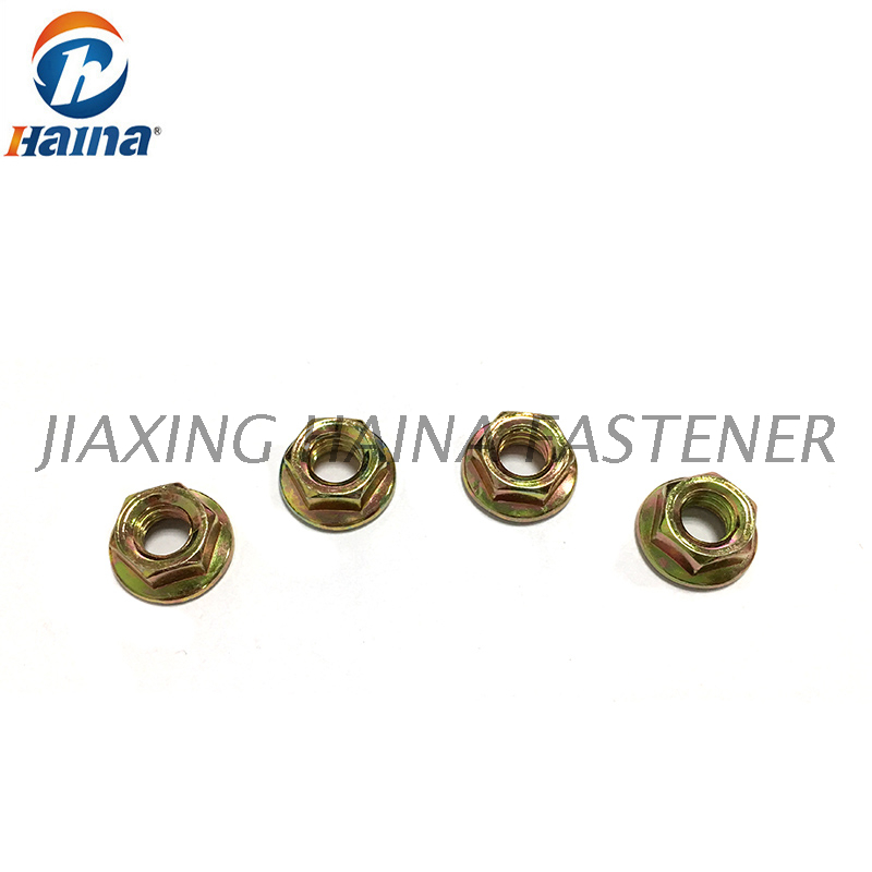 DIN6923 Color Zinc Plated Carbon Steel Hex Flange Nuts With Serrated 