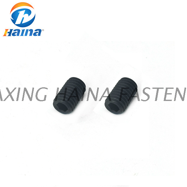 ISO 4026 black zinc plated hexagon socket flat end set screws
