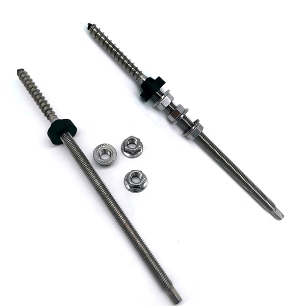 Stainless Steel SUS 304 M6 Metric Solar Mounting Tin Roof Double End Hanger Bolts for Solar Panel Assembly