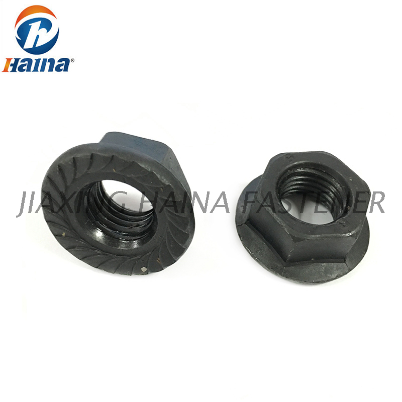 Zinc Plated Grade 4, Garde 8 Hex Flange Serrated Nut- DIN6923