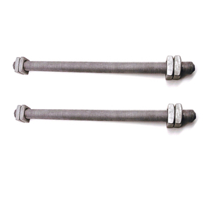 Grade 2 Hot Dip Galvanized Full Thread Conical Head Arming Bolt with Four Square Nuts for Electric Power