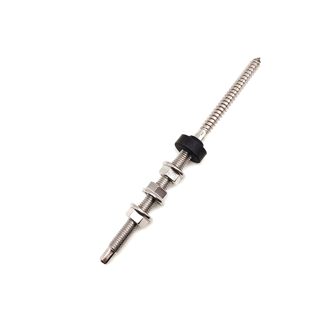 Stainless Steel Metric M8 120mm/150mm Hanger Bolt with Three Hexagon Flange Nuts