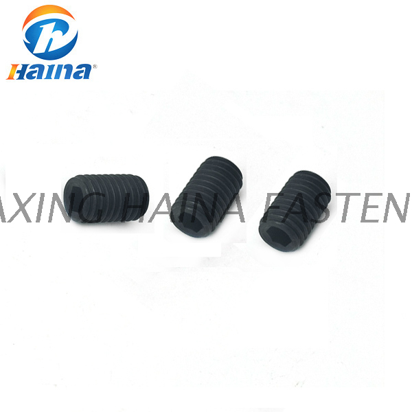 ISO 4026 black zinc plated hexagon socket flat end set screws