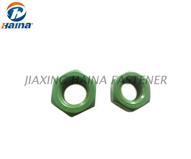 Teflon PTFE Coated Xylan 1070 Green DIN934 Stainless Steel Hex Nut 